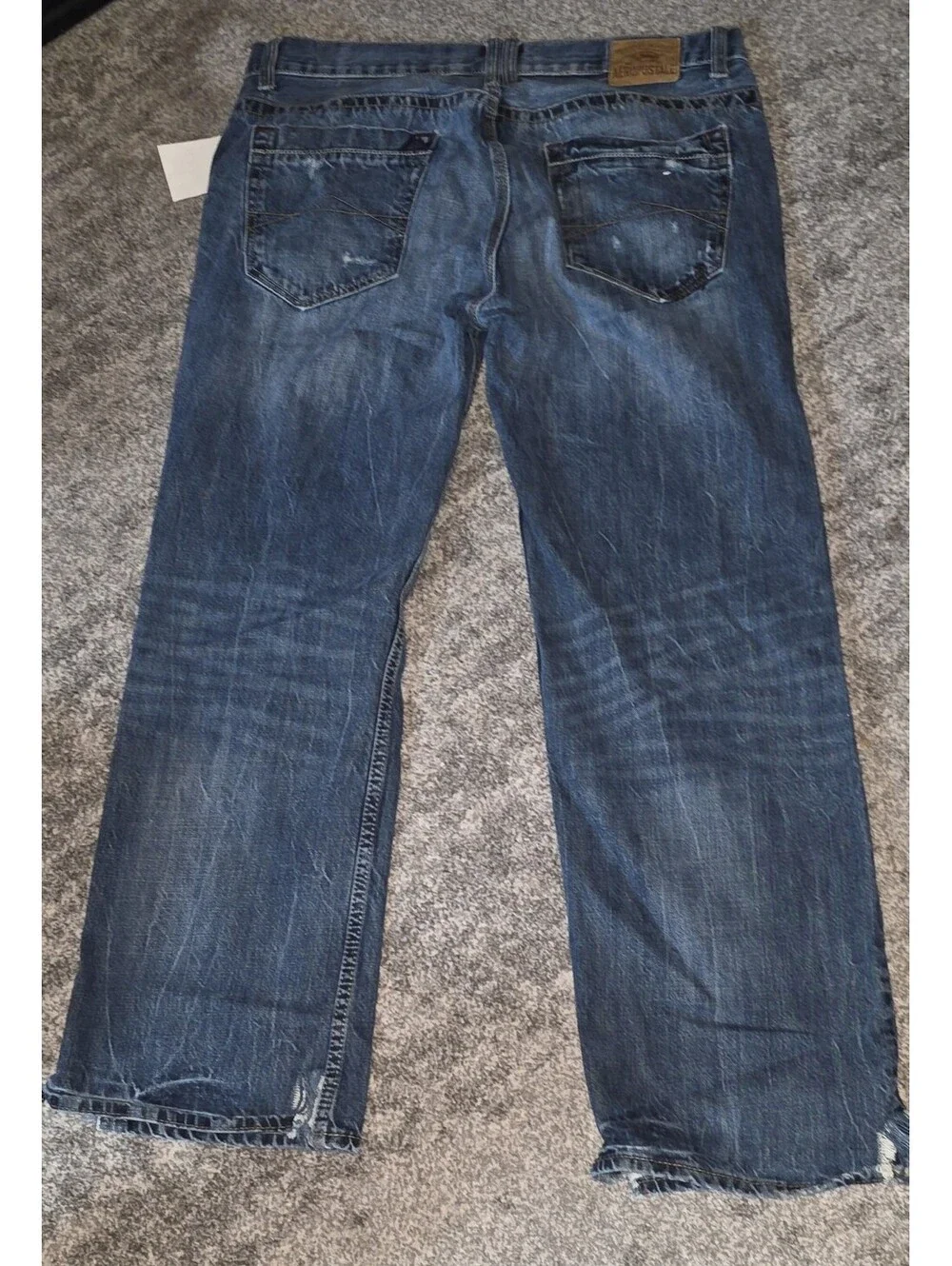 Aeropostale Men's 36x32 Essex Straight Leg Denim Blue Jeans (*READ)